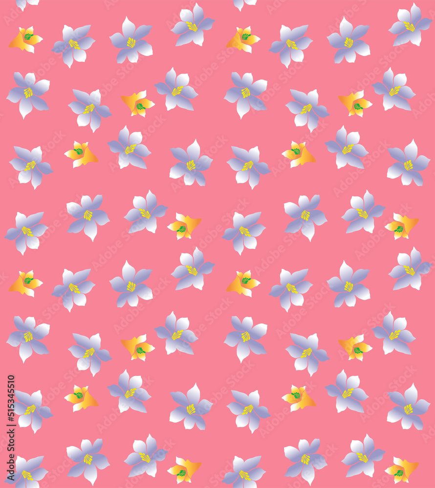 Japanese Softly Flower Vector Seamless Pattern Japanese Softly Flower Vector Seamless Pattern