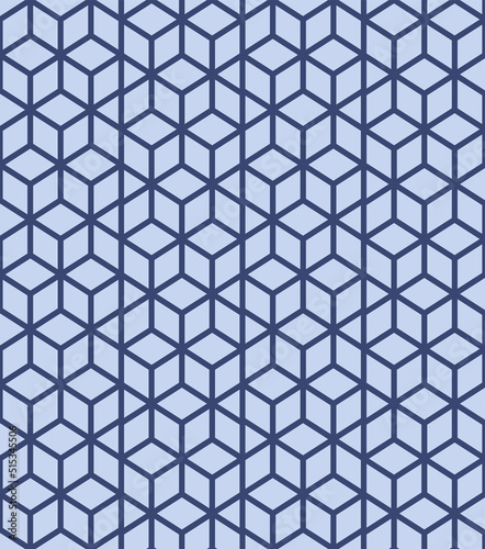Japanese Hexagon Line Vector Seamless Pattern