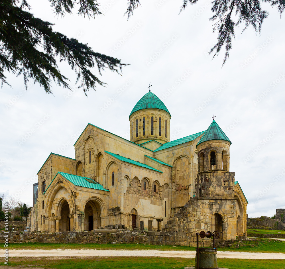 View of the ancient majestic Bagrati Temple in the city of Kutaisi, officially named Cathedral of the Assumption of ..the Virgin, Georgia