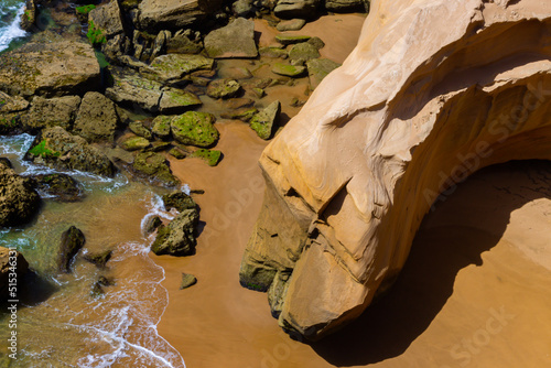 Colorful beaches and clear sand in Taboga dunes in Essaouira Morocco photo