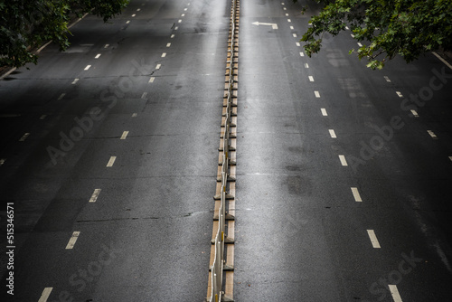 Empty road lanes in the Xian city photo