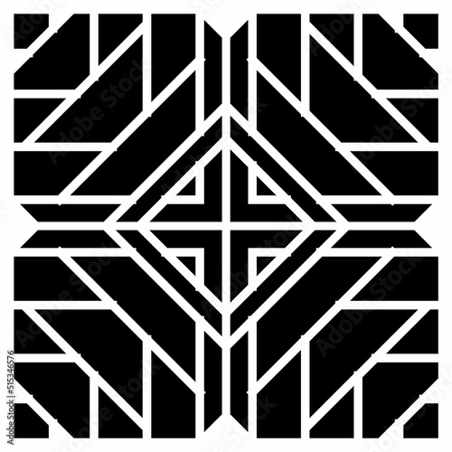 Stencil art of abstract diamond pattern for cutting. Wall art for home decor and interior design. Black and white. EPS8 #10