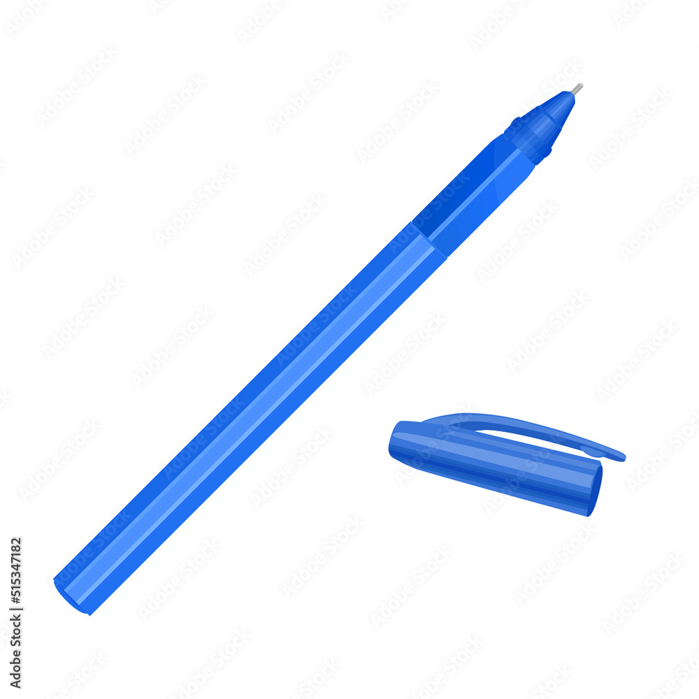 ballpoint pen in realistic style isolated on white background, vector ...