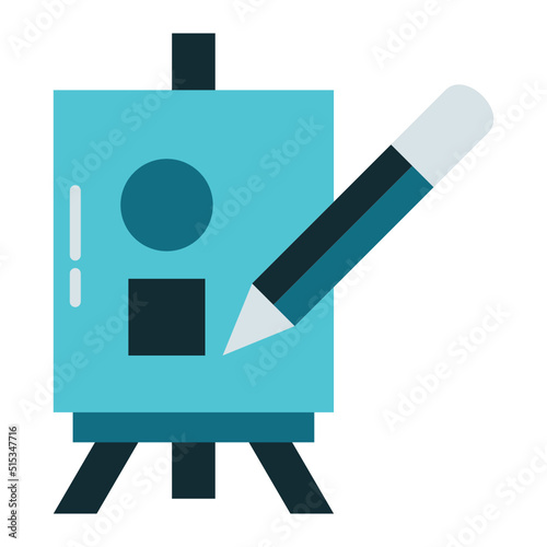 canvas and pencil icon on a transparent background