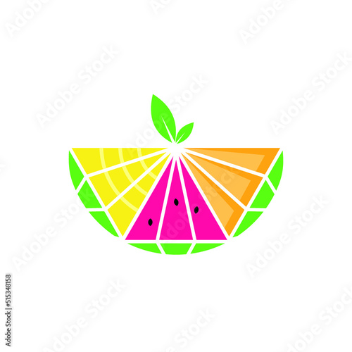 diamond fruit logo vector
