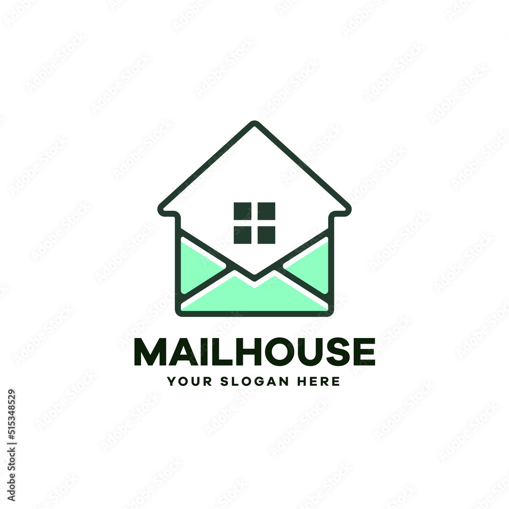 Mail House Building Logo Template Mail House Building Logo Template