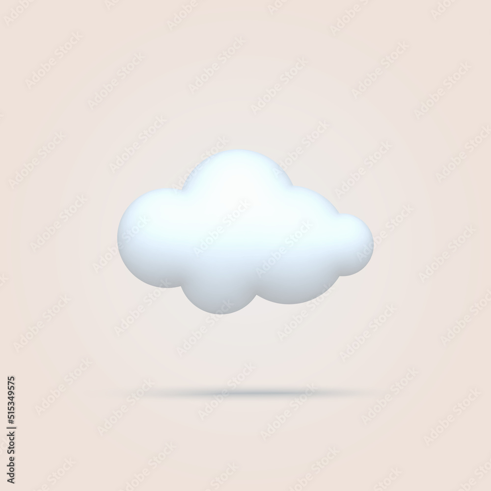 White 3d soft cloud isolated. Vector White 3d soft cloud isolated. Vector