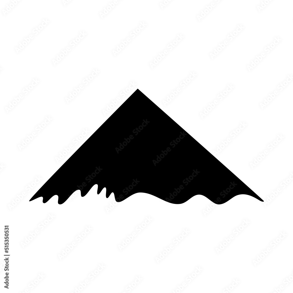 Fototapeta premium Black solid icon for Hilly area
