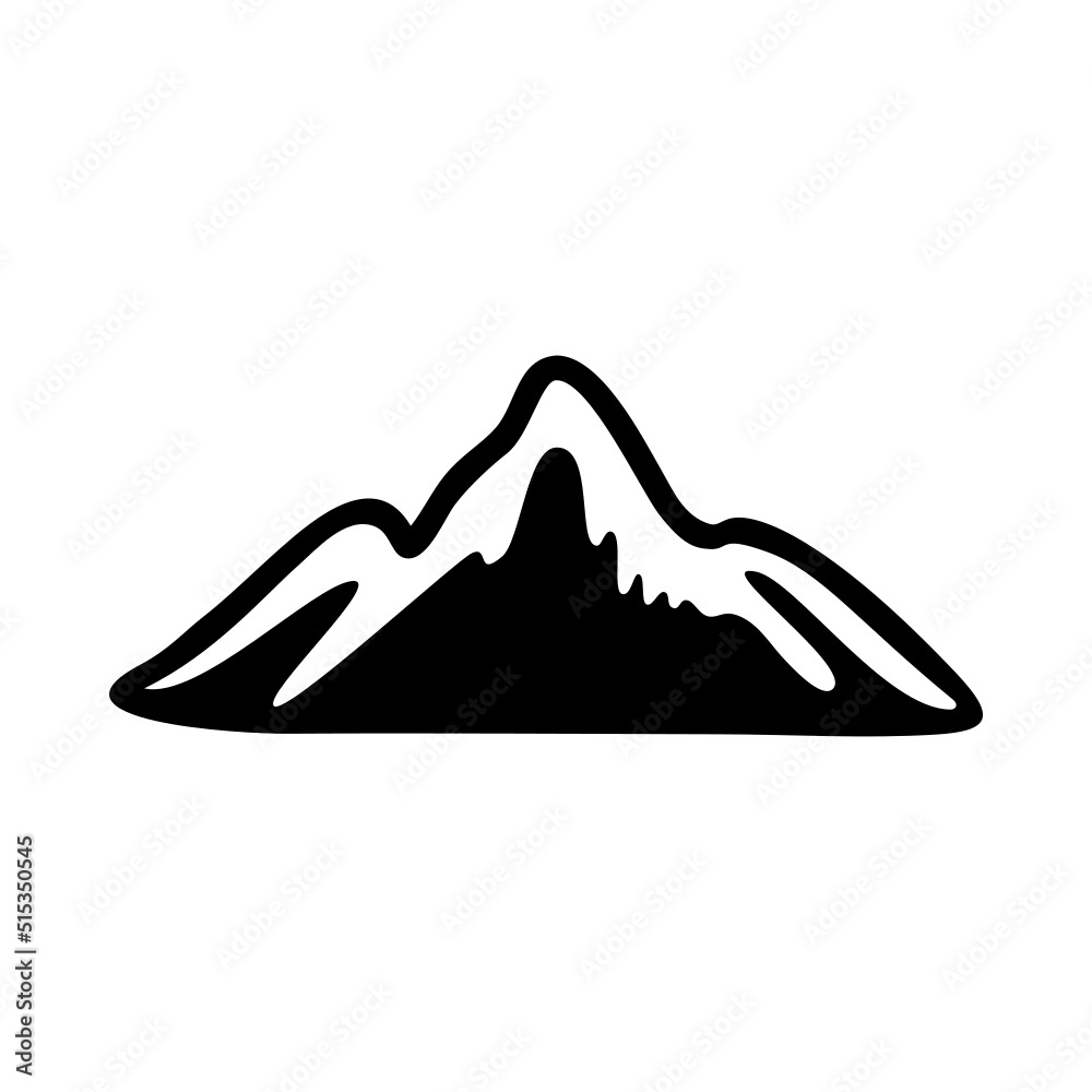 Black solid icon for Mountain