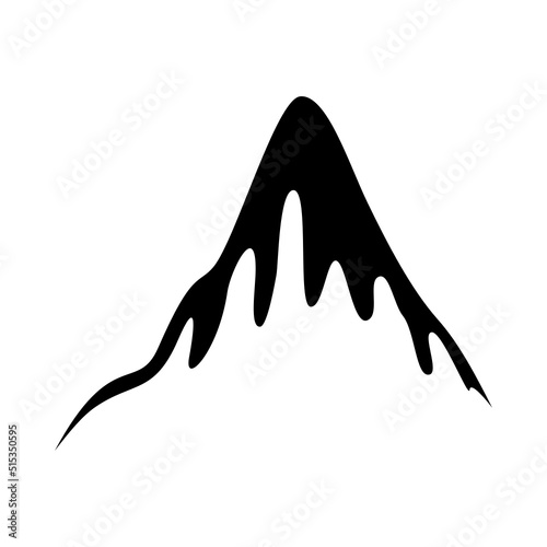 Black line icon for Snowy mountain