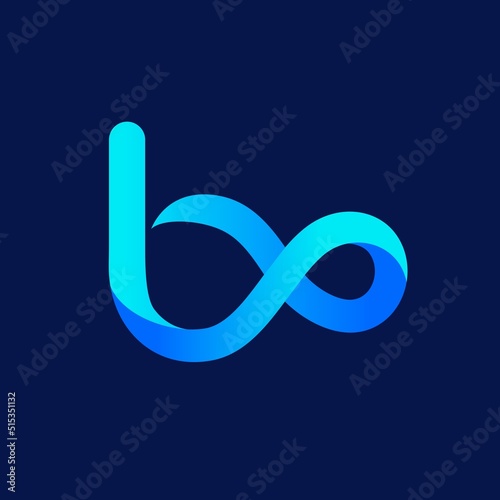 letter bo infinity modern logo design