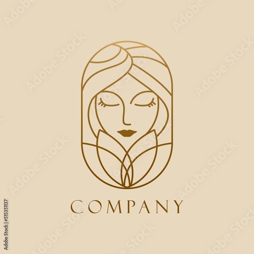 lotus flower beauty logo design vector