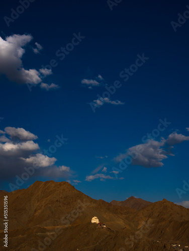 Miniature Monastery in beautiful landscape of Ladakh, India. 