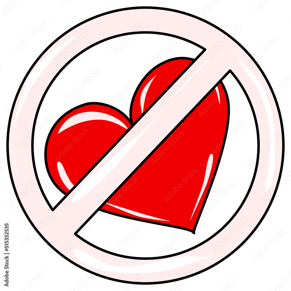 The heart is forbidden. Vector illustration The heart is forbidden. Vector illustration