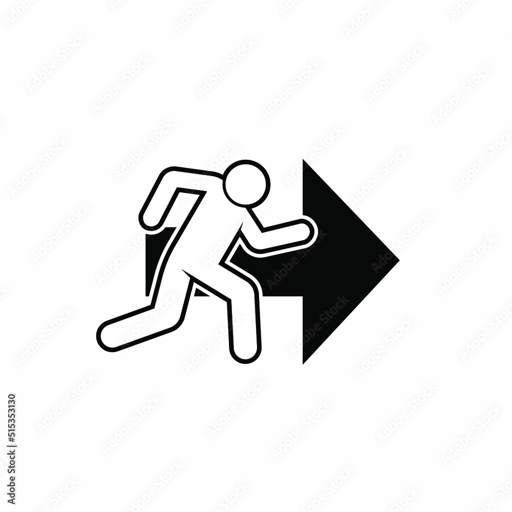 Evacuation Route Icon. Emergency Access Symbol - Vector. Evacuation Route Icon. Emergency Access Symbol - Vector.