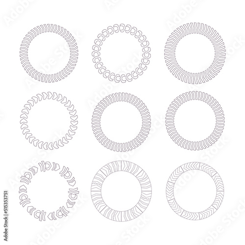 abstract vector decorative circle frame set