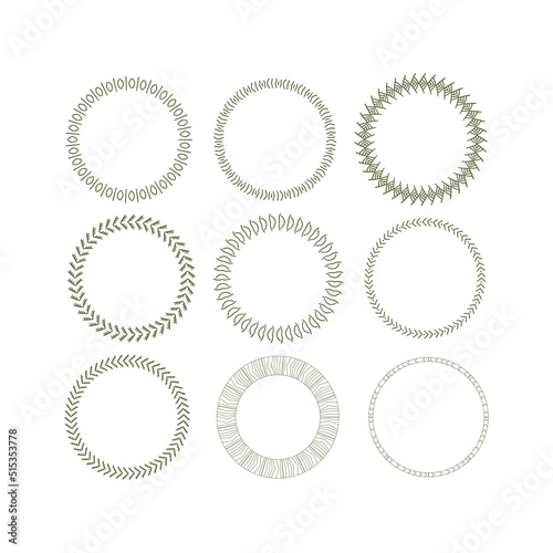 abstract vector decorative circle frame set