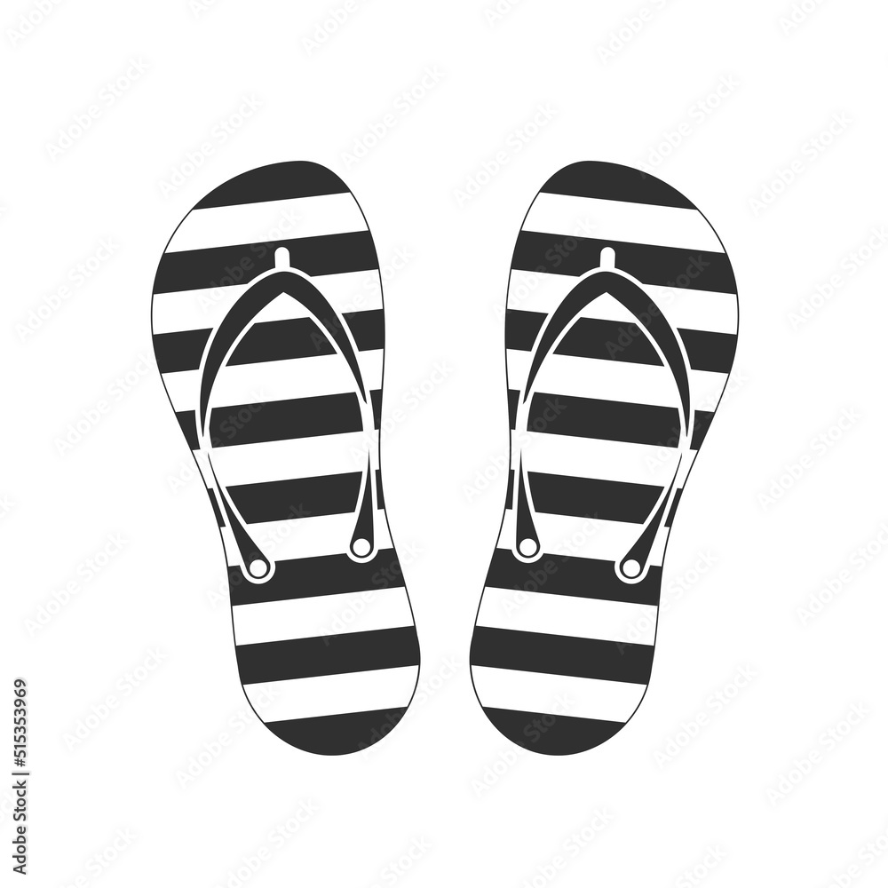 Beach Slippers icon isolated on white background. Summer time concept. Vector illustration. EPS 10. Beach Slippers icon isolated on white background. Summer time concept. Vector illustration. EPS 10.