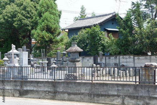 Japanese graves made of stones 