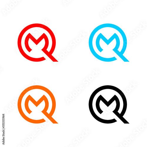 initial QM or MQ logo vector