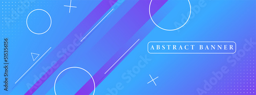 creative wide abstract banner created with simple geometric shapes