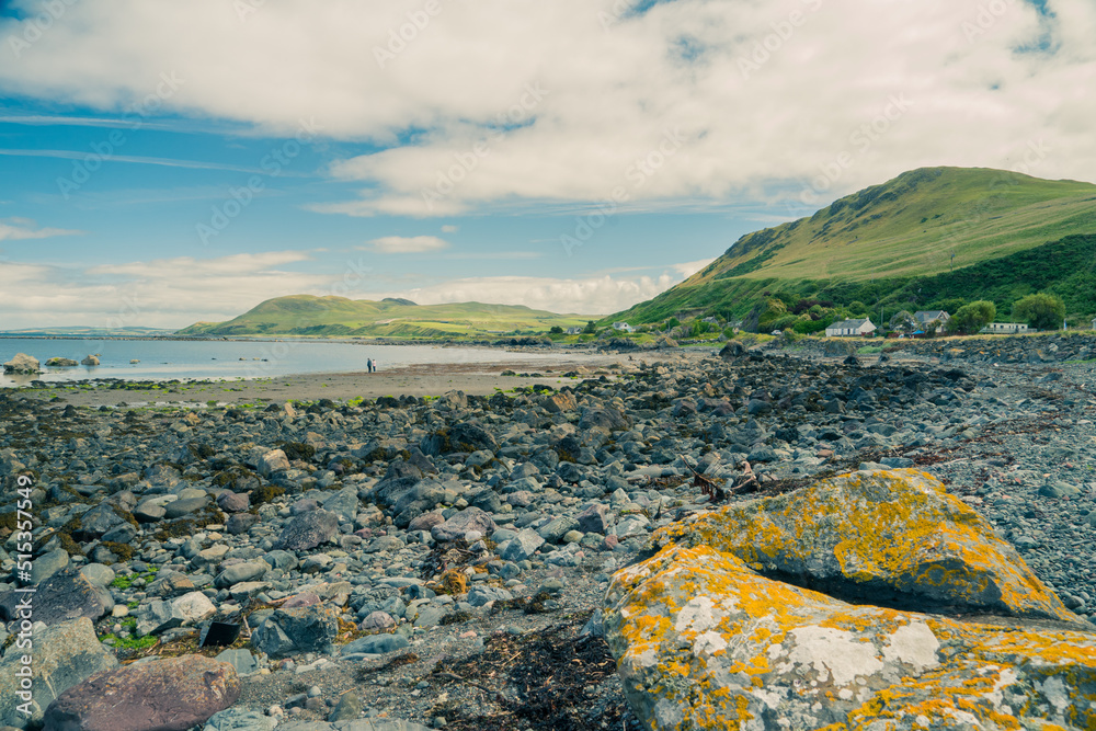 Obraz premium View of beach near Lendalfoot in Ayrshire, Scotland