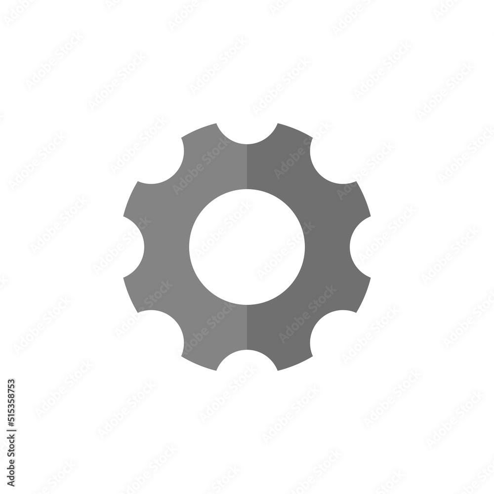 Gear flat grey icon Gear flat grey icon