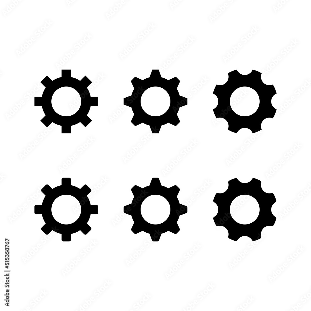 Gear icon set Gear icon set