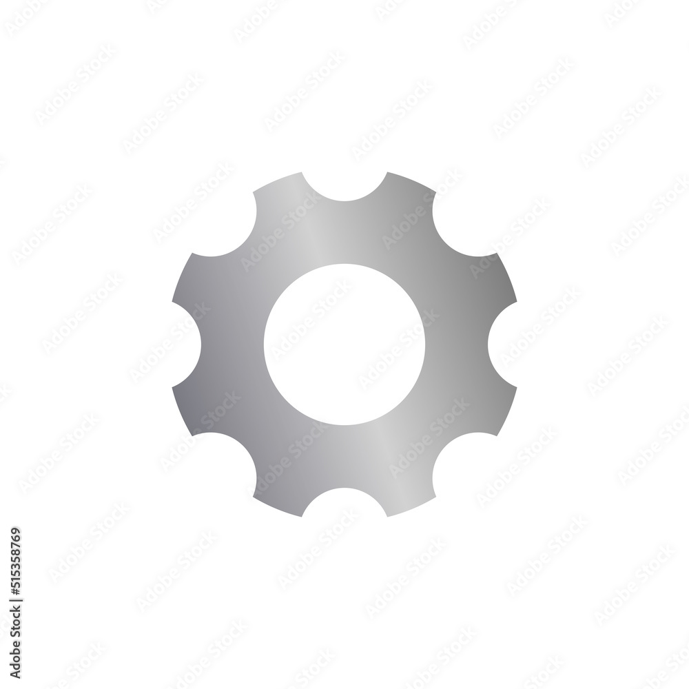 Gear icon with metal gradient
