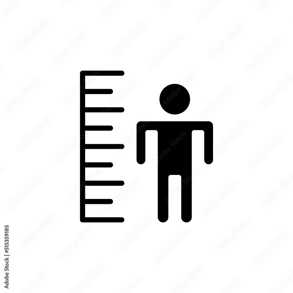 the meausuring height icon flat style trendy stylist simple