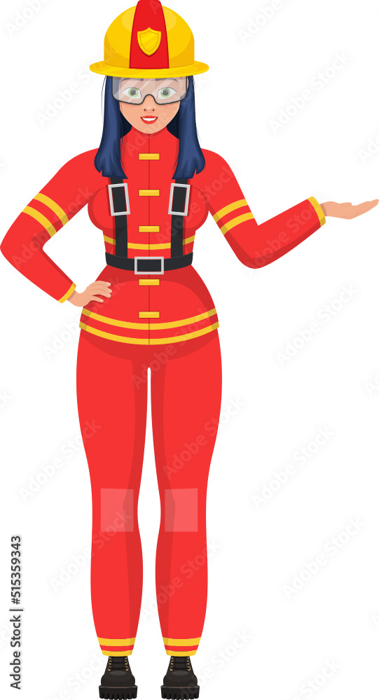Woman firefighter clipart design illustration