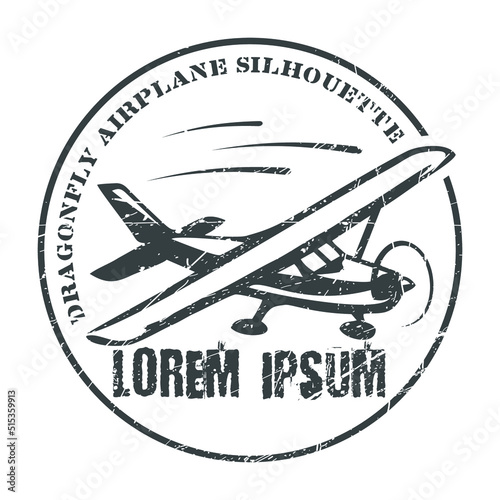 Light airplane related vintage emblems,  labels and design elements