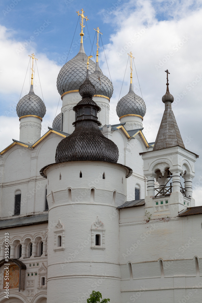 Scenic view of the white stone Rostov Kremlin, Russia