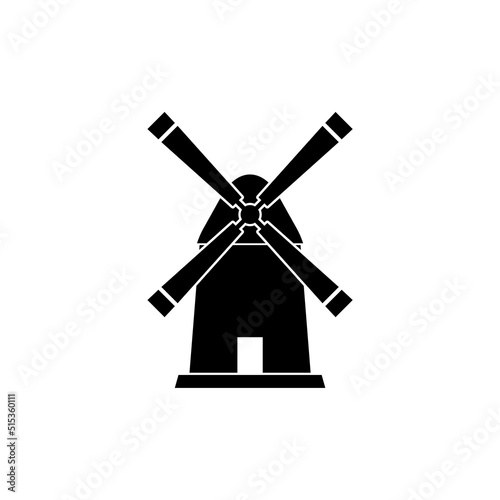 Wheat windmill icon isolated on white background