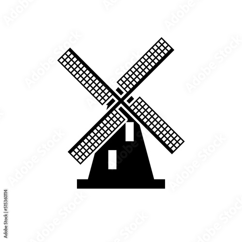 Wheat windmill icon isolated on white background