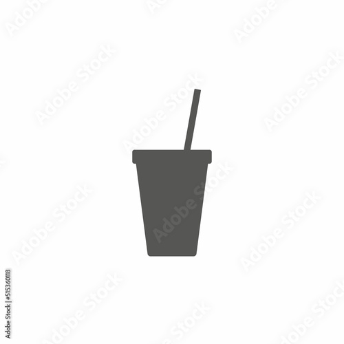 take away coffee cup icon, disposable plastic or polystyrene beverage sign, flat thin line style vector clipart from a set, classic takeout paper cup isolated on blue-white background,