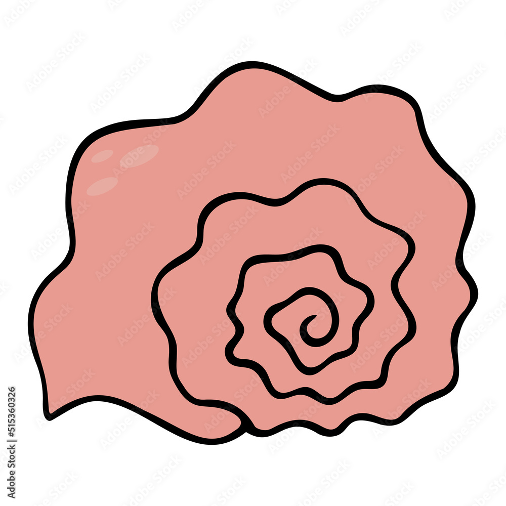 Shell Former Cartoon Sea shell. Pink underwater fossil. Color vector illustration. Isolated ...