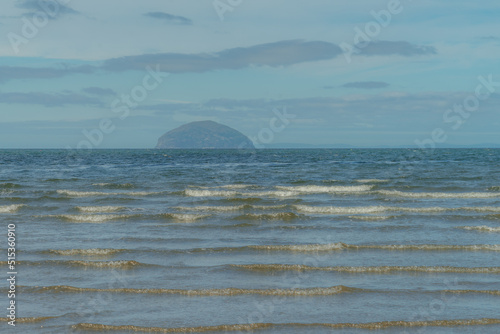 Valokuvatapetti view from beach at Girvan, Scotland to Ailsa Craig