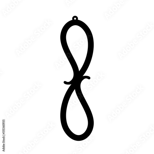 Black solid icon for Hoop earring