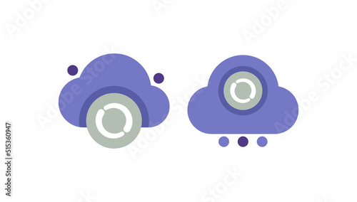 automatic backup, automatic synchronization of database and server data. storage, online, internet, cloud, information. auto update file. symbols and icons. flat cartoon illustration. concept design