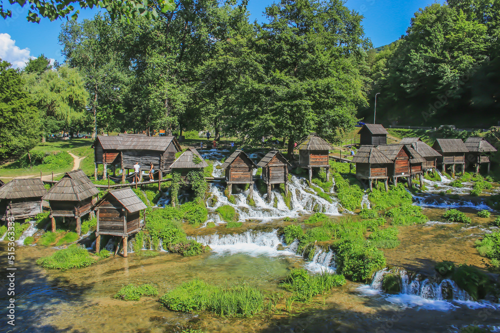 Fototapeta premium village on the river