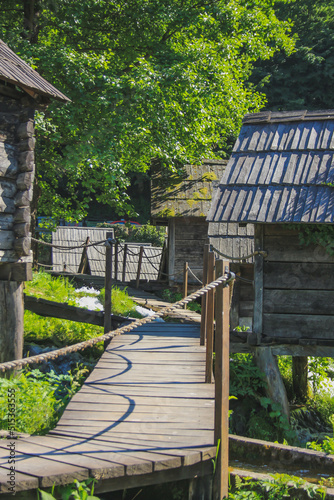 wooden bridge in the woods