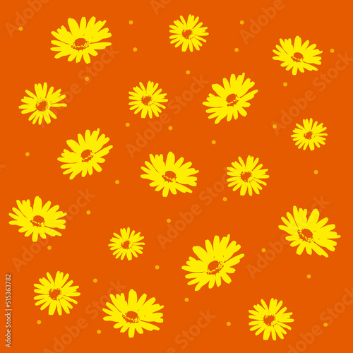 chamomile background orange-yellow