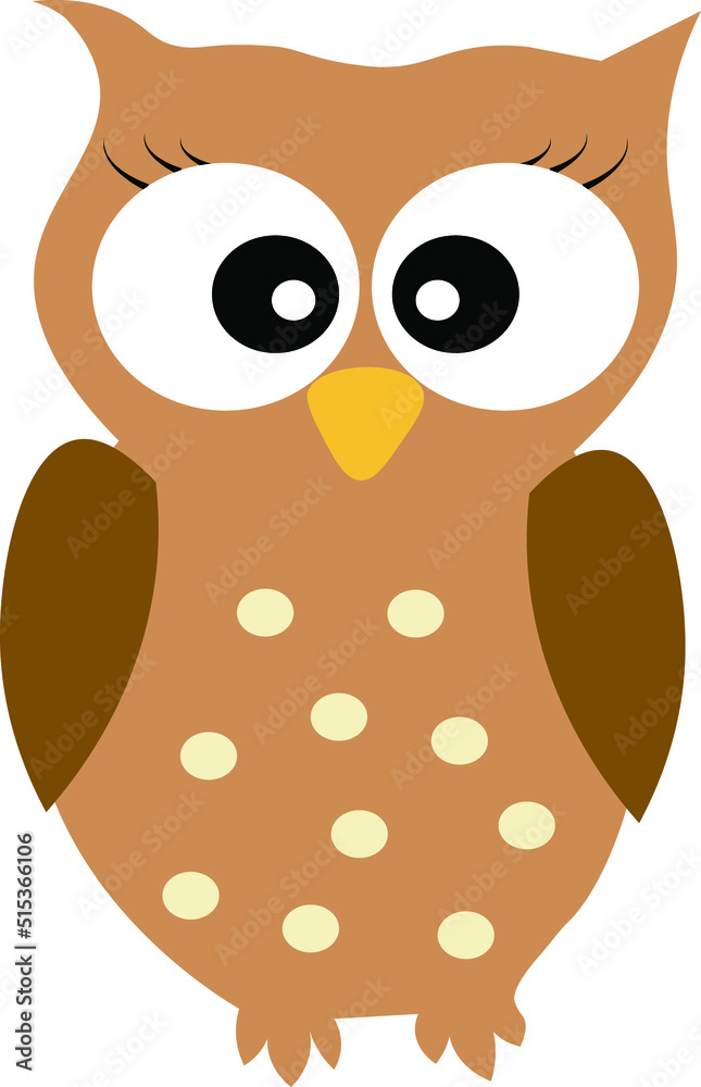cute owl cartoon vector illustration Stock Vector | Adobe Stock