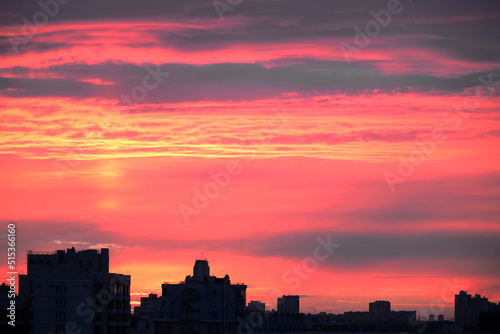 sunset in the city  urban landscape  beautiful background or wallpaper. Saint-Petersburg  Russia