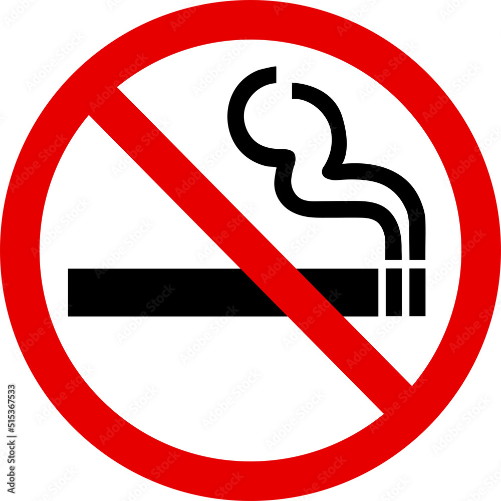 No smoking sign on white background. Cigar, tobacco prohibition logo symbol. Vector illustration image. No smoking sign on white background. Cigar, tobacco prohibition logo symbol. Vector illustration image.