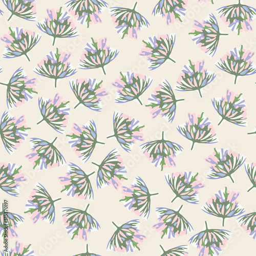 Wallpaper Mural seamless hand drawn sweet pastel leaves background , greeting card or fabric Torontodigital.ca