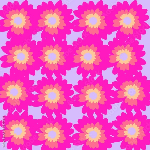 Vintage pink floral blossom pattern illustration 