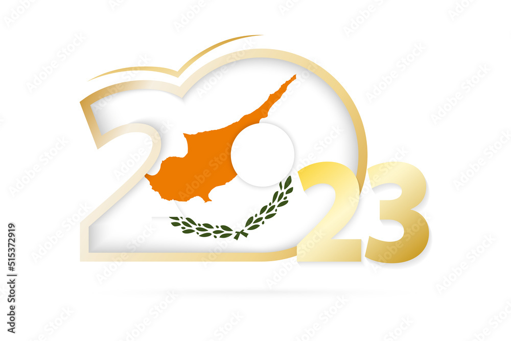 Year 2023 with Cyprus Flag pattern. Year 2023 with Cyprus Flag pattern.