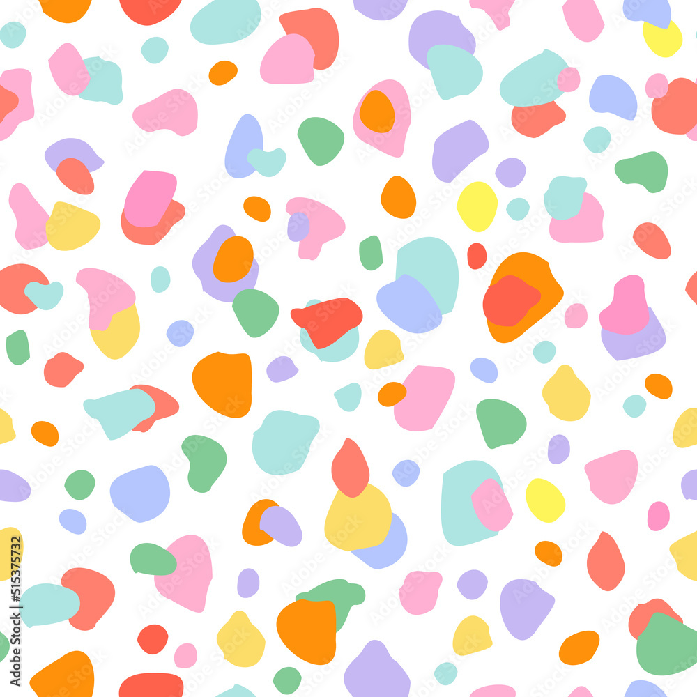 Colorful wavy spots, dots, blobs, cut outs seamless pattern Colorful wavy spots, dots, blobs, cut outs seamless pattern
